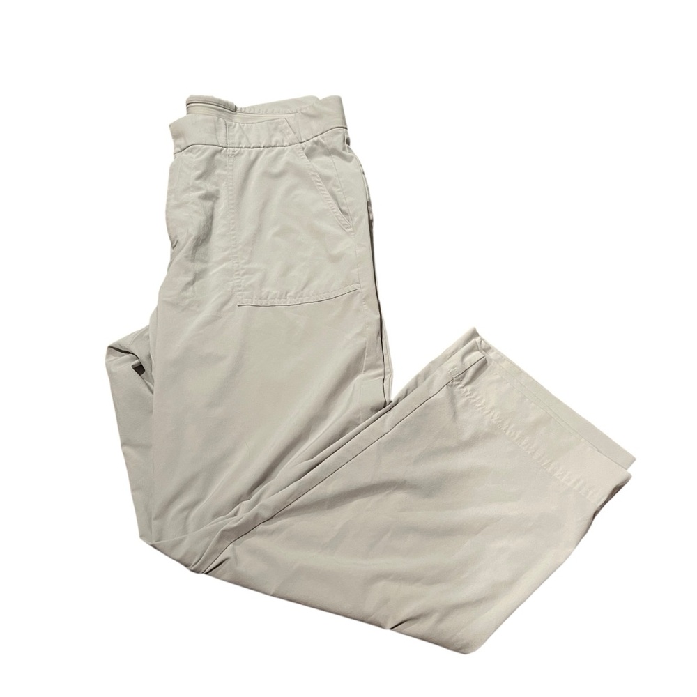 ATHLETA Women 10 Gray Tribeca Crop Straight‎ Leg Pants Stretch Pocket Workwear